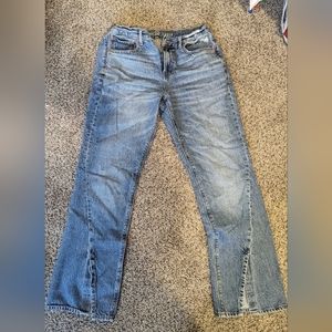 American Eagle, split front straight leg jeans, size 8